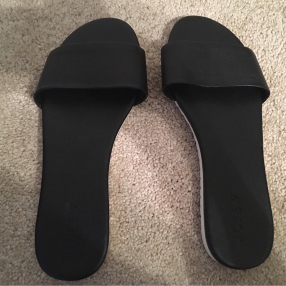 J Crew leather slides